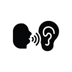 Black solid icon for whisper 