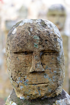 A stone image of the Buddha at Rakan-ji temple in Kasai city, Hyogo prefecture, Japan