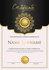 Luxury and elegant certificate template. Vector illustration
