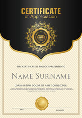 Luxury and elegant certificate template. Vector illustration