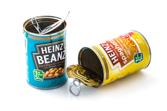 Cans of Heinz Beanz and Spaghetti