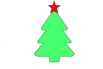 abstract christmas tree on red background
