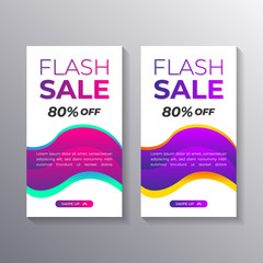 lash sale mobile banner template design, gradient modern special offer for promotion, advertising