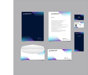 Corporate identity set branding template design kit. editable brand identity with abstract background color for Business Company and Finance Vector eps 10