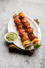 Tandoori aloo tikka or grilled barbecue potatoes
