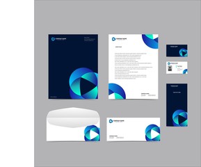 Corporate identity set branding template design kit. editable brand identity with abstract background color for Business Company and Finance Vector eps 10