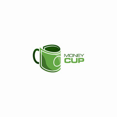 money cup logo illustration green
