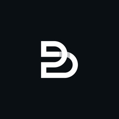 PB logo line white black