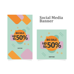 Naklejka premium Sale banner template design, big sale special offer banner. Illustration of Big Sale Template for Website, Retail or Online Store. vector illustration.