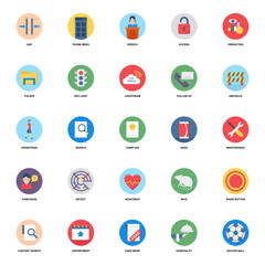 Maintenance Flat Rounded Icons Pack 