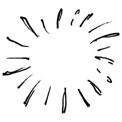 hand drawn doodle starburst, sunburst, firework, explosion set. doodle design element. vector illustration