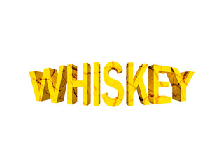 Whiskey text 3d