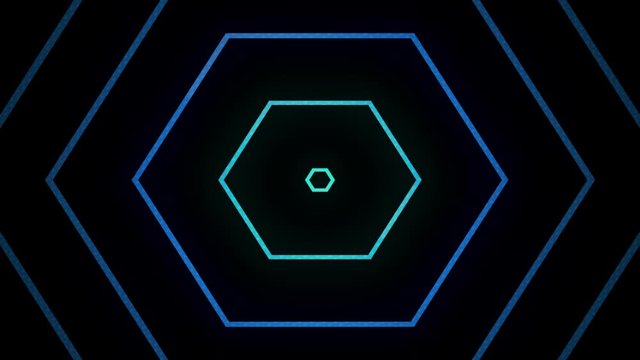 Beautiful Abstract circular Tunnel With Blue And Magenta Color Light Lines.