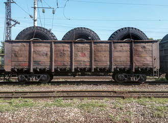 wheels for trucks in a wagon for transportation
