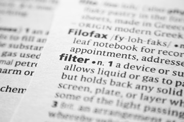 Word or phrase Filter in a dictionary.