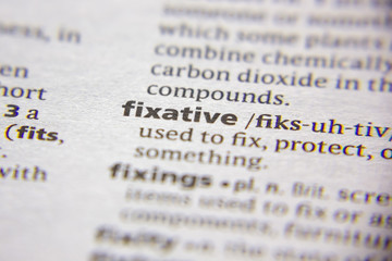 Word or phrase Fixative in a dictionary.