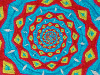 Colorful digital graphic kaleidoscope symmetry mandala style in laser light trial pattern, Tie Dye , spiderweb art abstract background for art projects, banner, business,   card, 3D, template