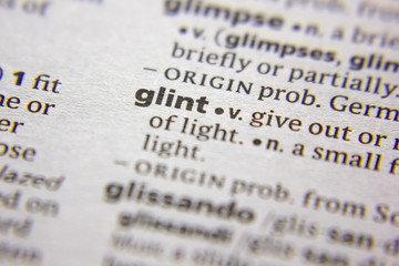 Word or phrase Glint in a dictionary.
