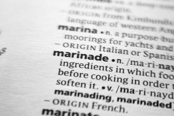 Word or phrase Marinade in a dictionary.