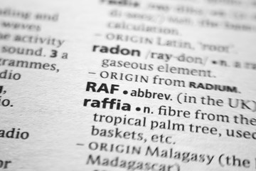 Word or phrase RAF in a dictionary.