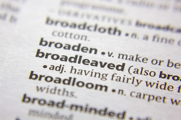 Word or phrase Broadleaved in a dictionary.