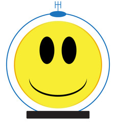 Spaceman Smile Face Button Isolated