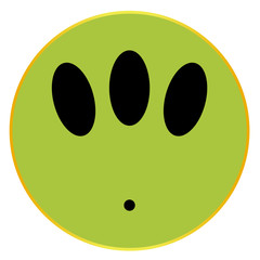 Alien Smile Face Button Isolated