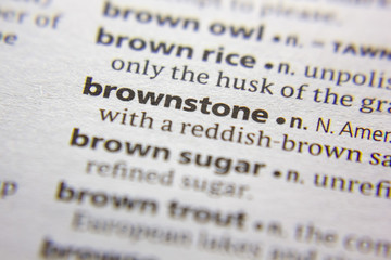 Word or phrase Brownstone in a dictionary.