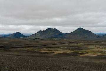 Fototapeta premium Wide and natural volcanic mountain landscape, Iceland