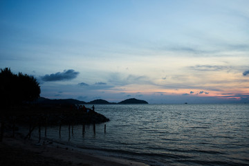 sunrise at the morning sea,public park at phuket