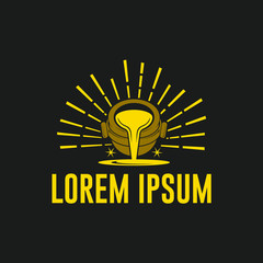 Metal Casting Logo Vector.