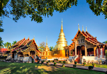 Fototapeta premium Wat Phra Sigh in Winter, Chiangmai, Thailand