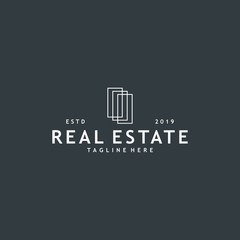 Minimalist and modern real estate logo design