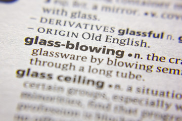 Word or phrase Glass-blowing in a dictionary.