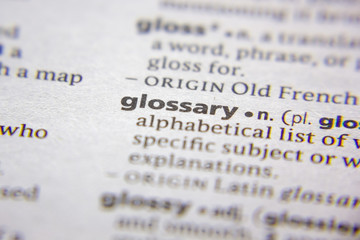 Word or phrase Glossary in a dictionary. - 309548868