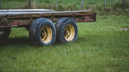Old Car Wheels In Natural Park