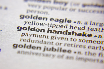 Word or phrase Golden handshake in a dictionary.