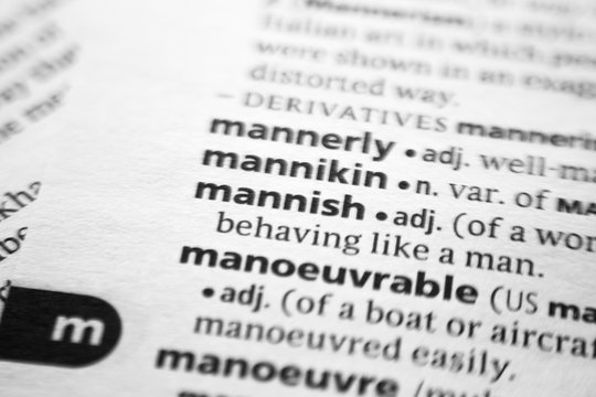 Word Or Phrase Mannish In A Dictionary.