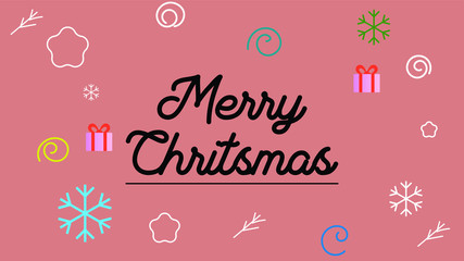 Christmas  greeting card with snowflakes