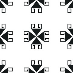 Seamless pattern with dark Scandinavian arrows and elements