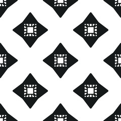 Seamless pattern with dark Scandinavian arrows and elements