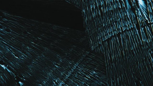 Crystallization. Microscopic Timelapse. Chemical Process