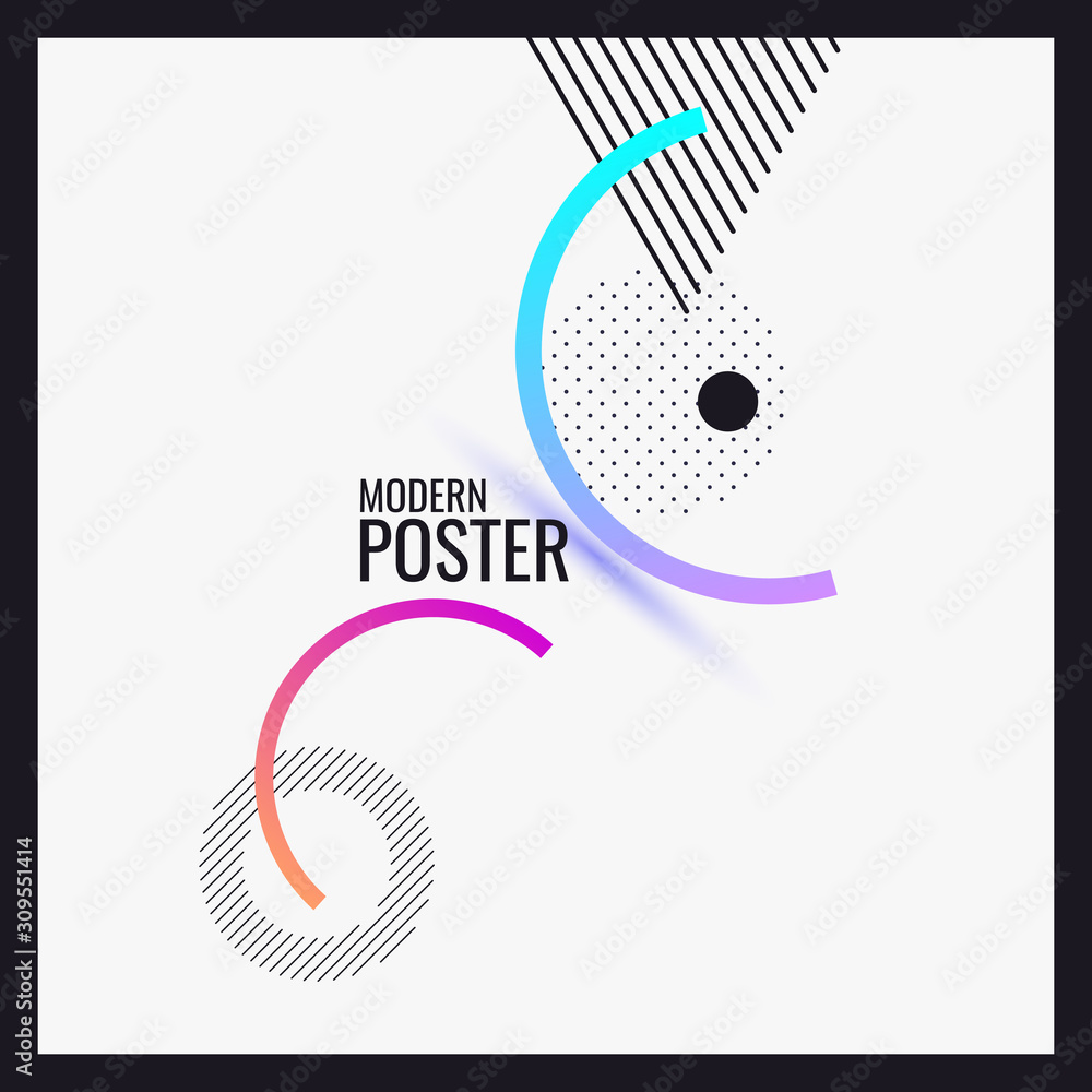 Poster trendy abstract art geometric background with flat, minimalistic style. vector poster. template for 
