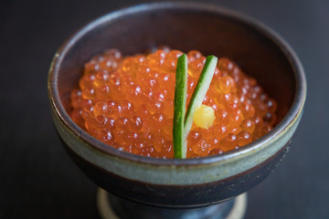 Japanese salmon pickled in soy sauce