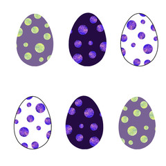Pattern of Easter decorative stylized eggs on a colored background