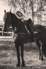 Horses concept, hobby with animals, hippotherapy