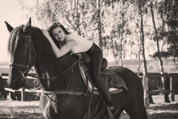 Horses concept, hobby with animals, hippotherapy