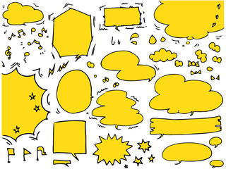 手描きの吹き出しフレーム　文字なし