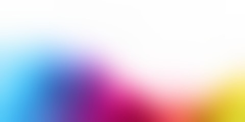 Colorful wave bottom pattern on white empty background. Blue pink yellow gradient blur. Watercolor abstract illustration. 