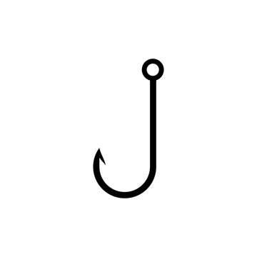fishing hook icon trendy flat design vector fish
